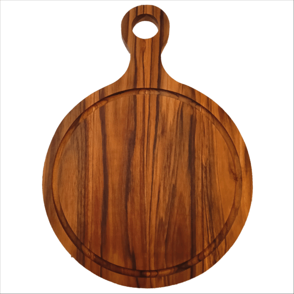 Tabla de Madera Teca premium redonda con mango