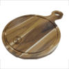 Tabla de Madera Teca premium redonda con mango