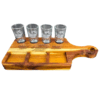 Set tabla y vasos tequileros en madera de teca personalizado