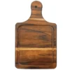 Mini tabla de madera cuadrada natural sin grabar, mostrando el diseño del canal de jugos y las vetas de la madera.